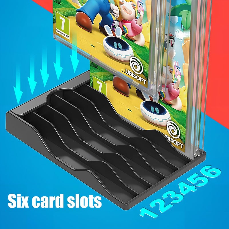 MINLI 2 PCS Nintendo Switch Game Case Holder, Nintendo Switch Game Organizer, Video Game Storage Organizer Stand Compatible with Nintendo Switch Game Holder, 2 Packs Can Hold 12 Games (Red and Blue) - Image 4